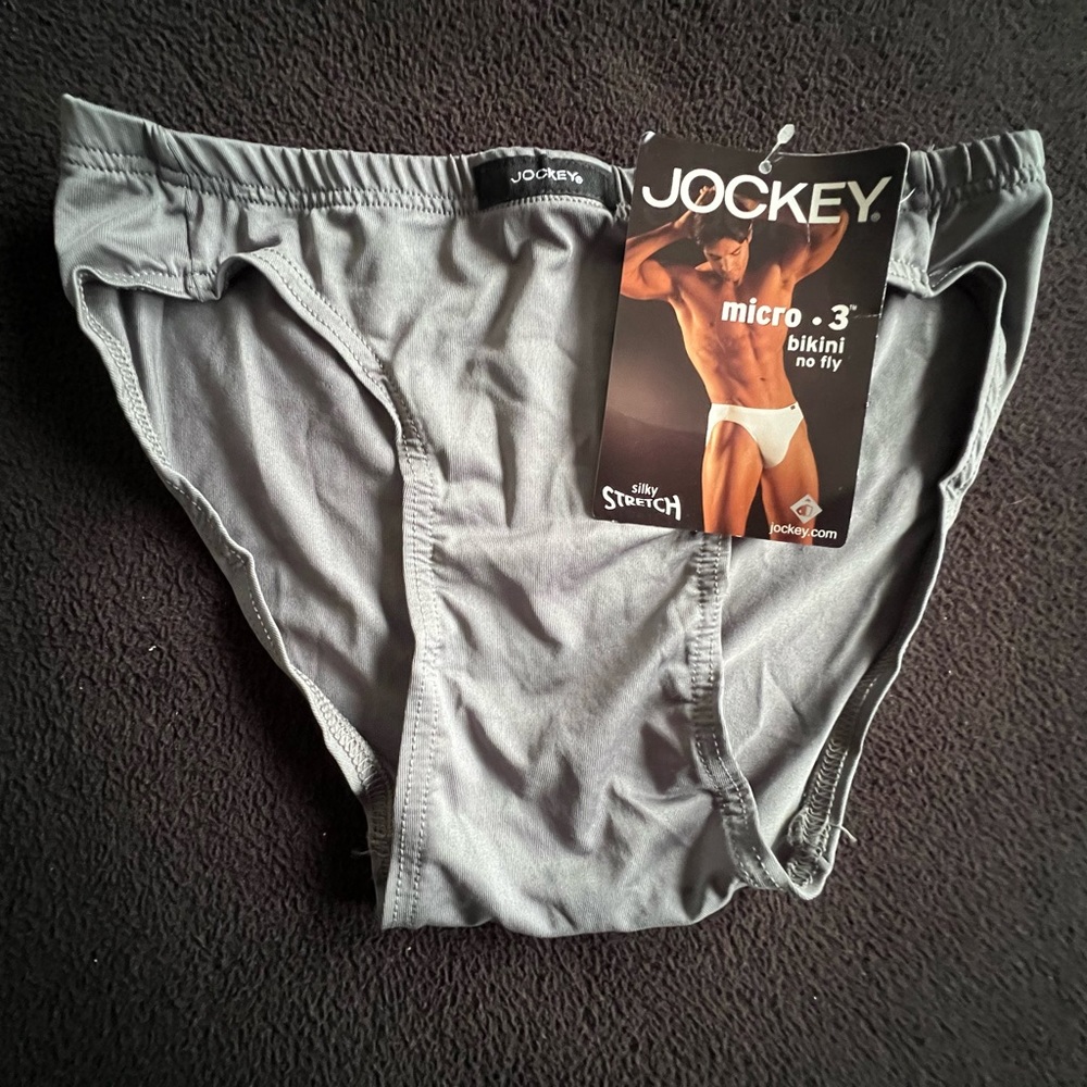 Jockey Vintage Micro Bikini No Fly Silky Stretch Underwear Brief Semi Sheer NWT